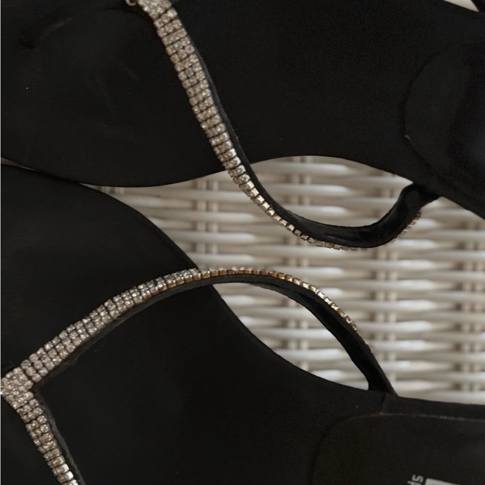 Moda Black Rhinestone Sandals - Picture 4 of 6